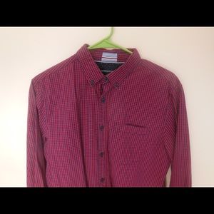 Men’s slim fit Red gingham button down